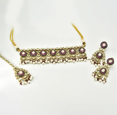 Jahanaara Ruby Polki Pearl Choker Set - The Pashm