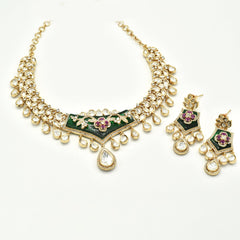 Meher Emerald Polki Cascade Necklace - The Pashm