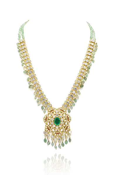 Farzeena Polki Mint Drops Necklace Set - The pashm