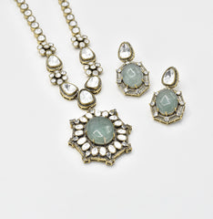 Shaisa Mint Moissanite Necklace Set - The pashm