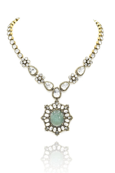 Shaisa Mint Moissanite Necklace Set - The pashm