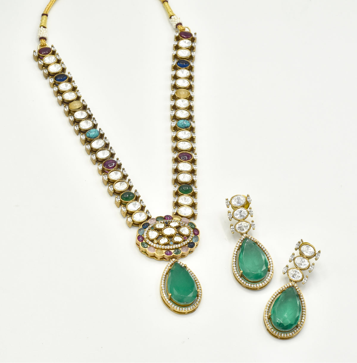 Vetali Polki Multicolor Necklace Set