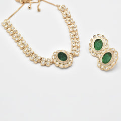 Zivah Polki Necklace Set Green - The Pashm