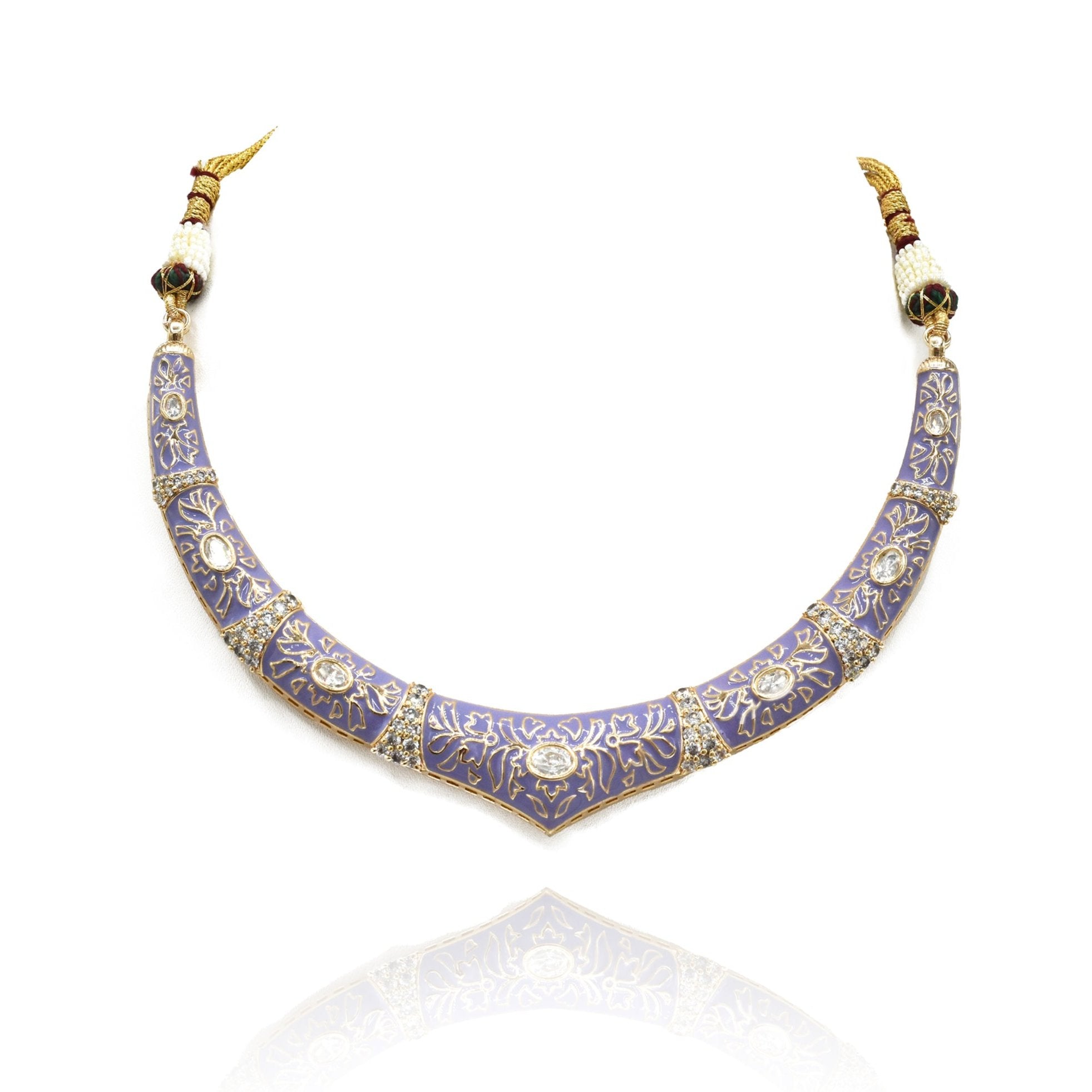 Ameena Enamel Hasli Set Purple - The Pashm