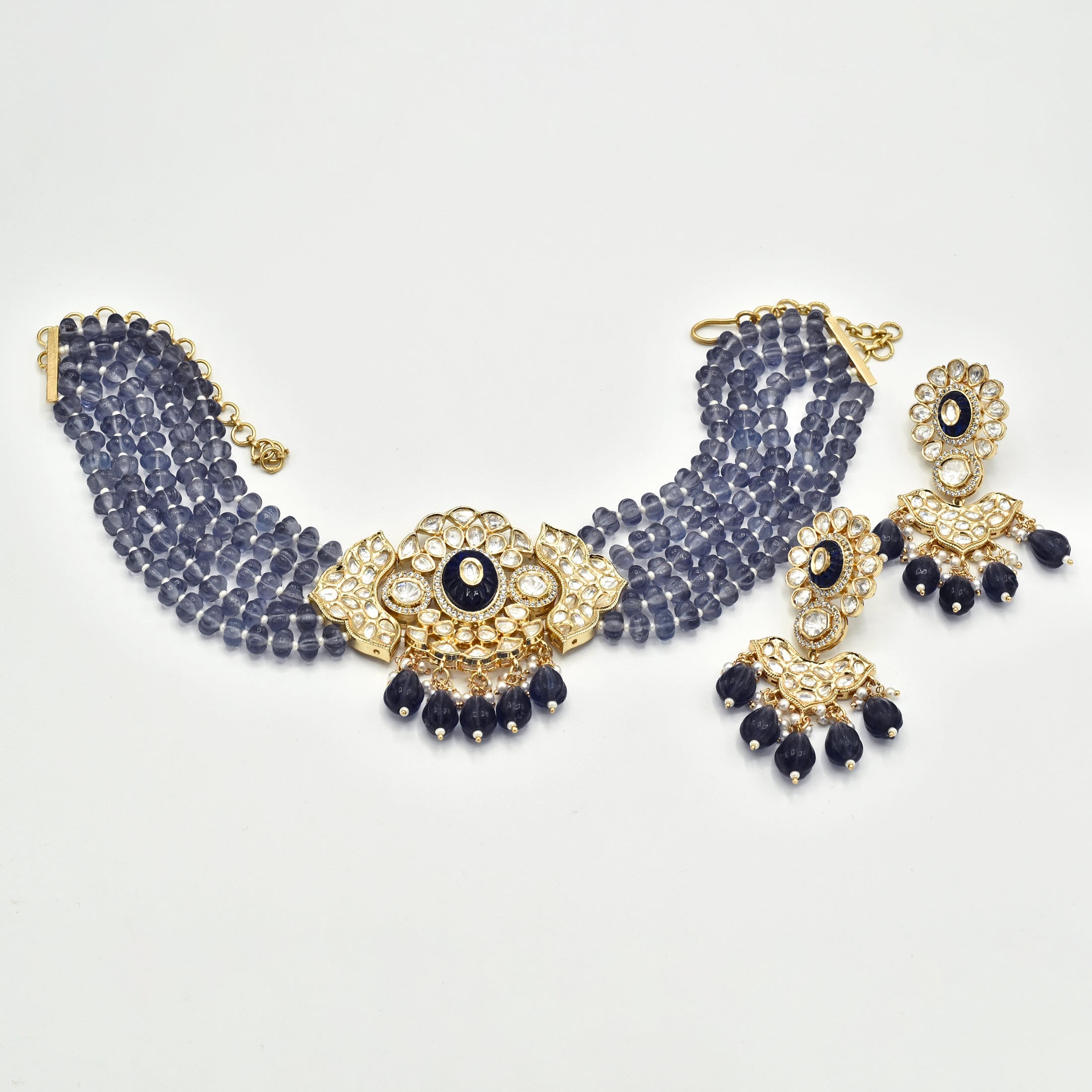 Ishika Amethyst Polki Statement Choker - The Pashm