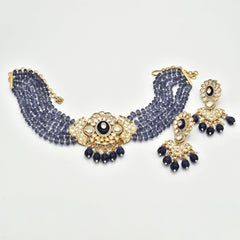 Ishika Amethyst Polki Statement Choker - The Pashm