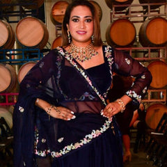 Kanika Purple Green Kundan Set - The Pashm