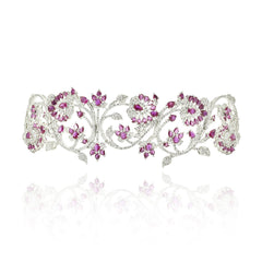 Ardena Ruby Red Floral Choker Set - The Pashm