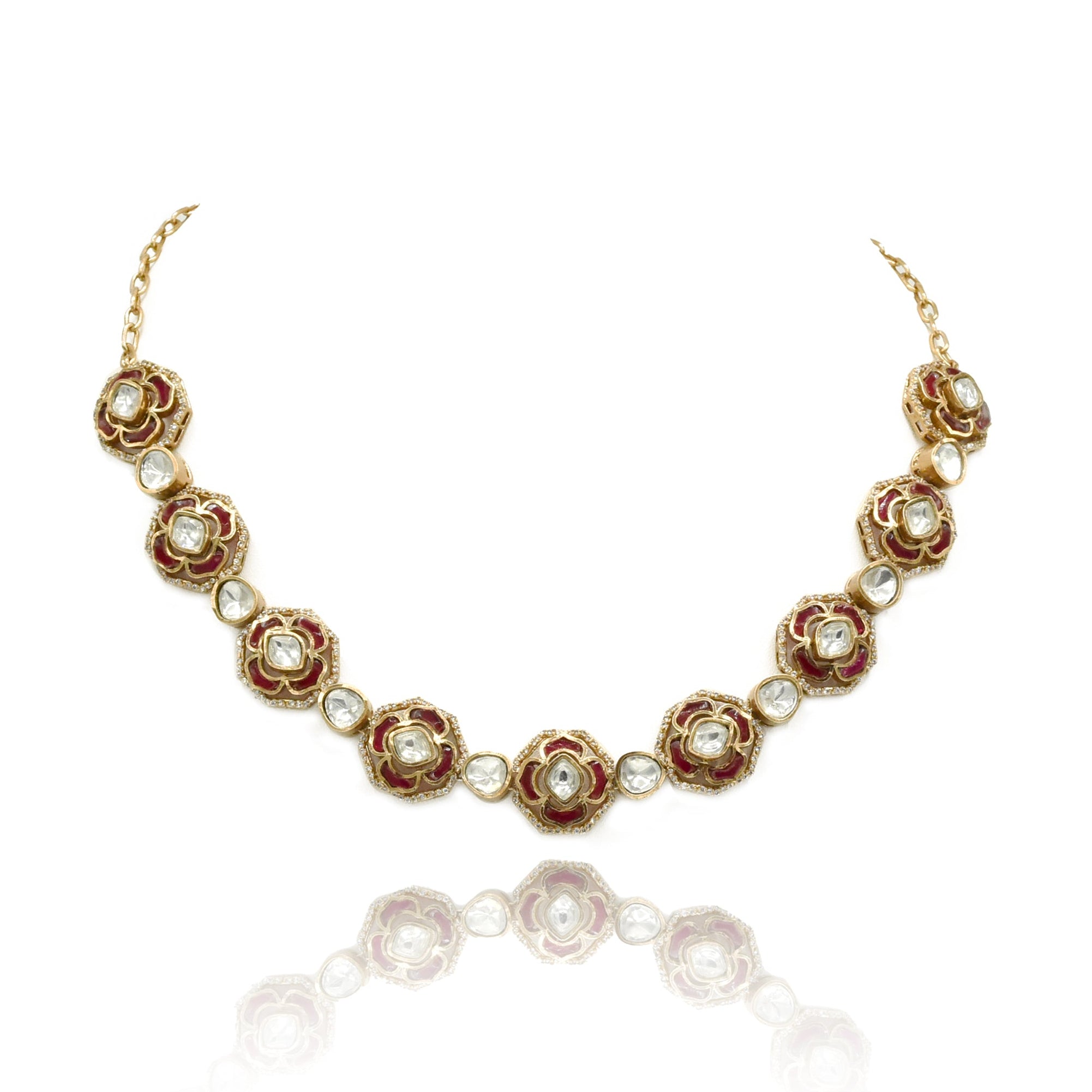 Gulnaar Polki Rose Necklace - The pashm