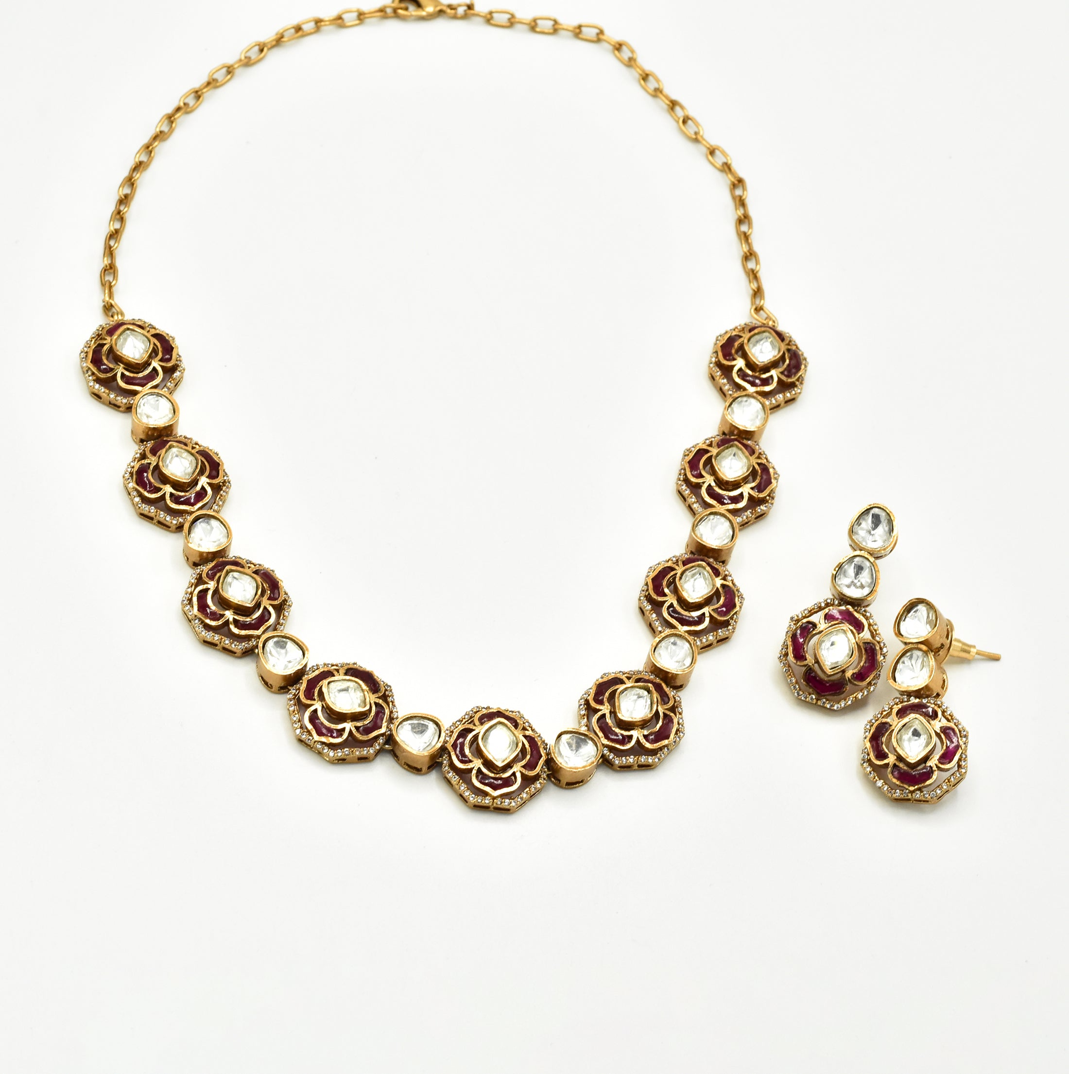 Gulnaar Polki Rose Necklace - The pashm
