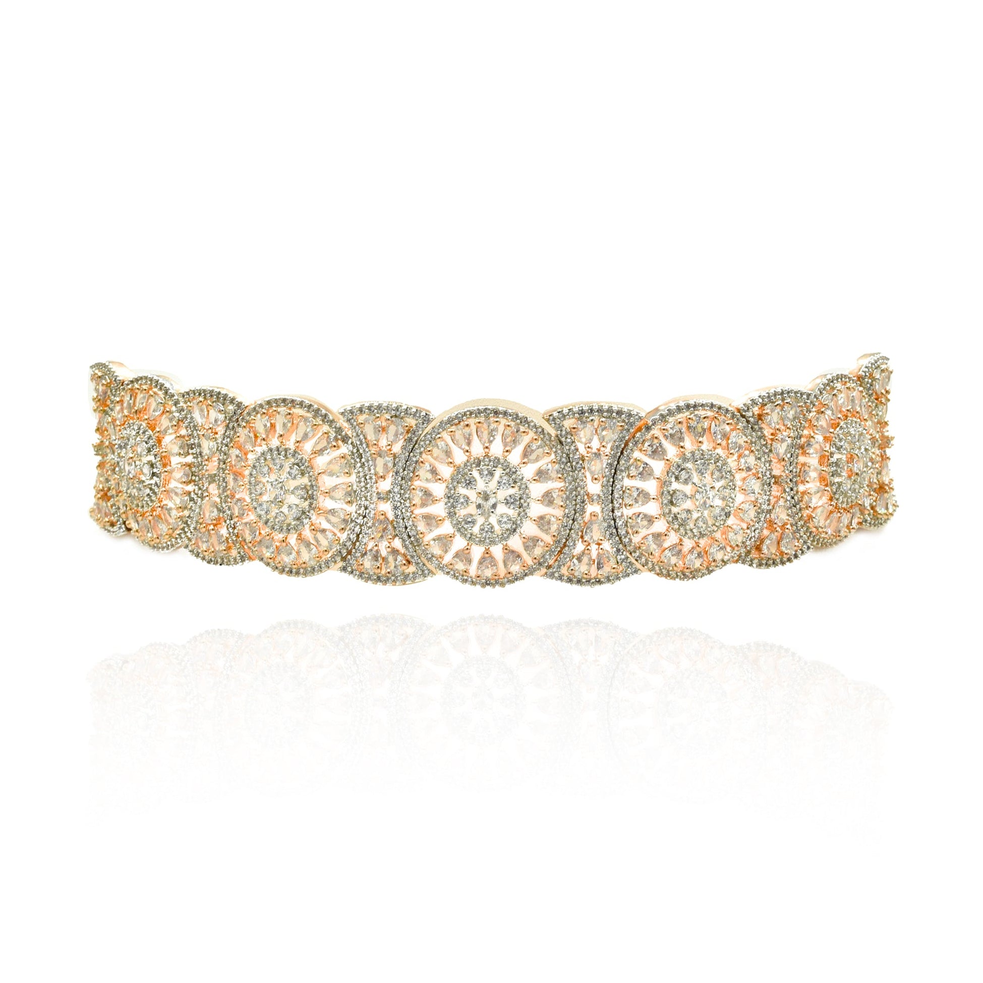 Nima Rose Gold Circular Statement Choker - The Pashm