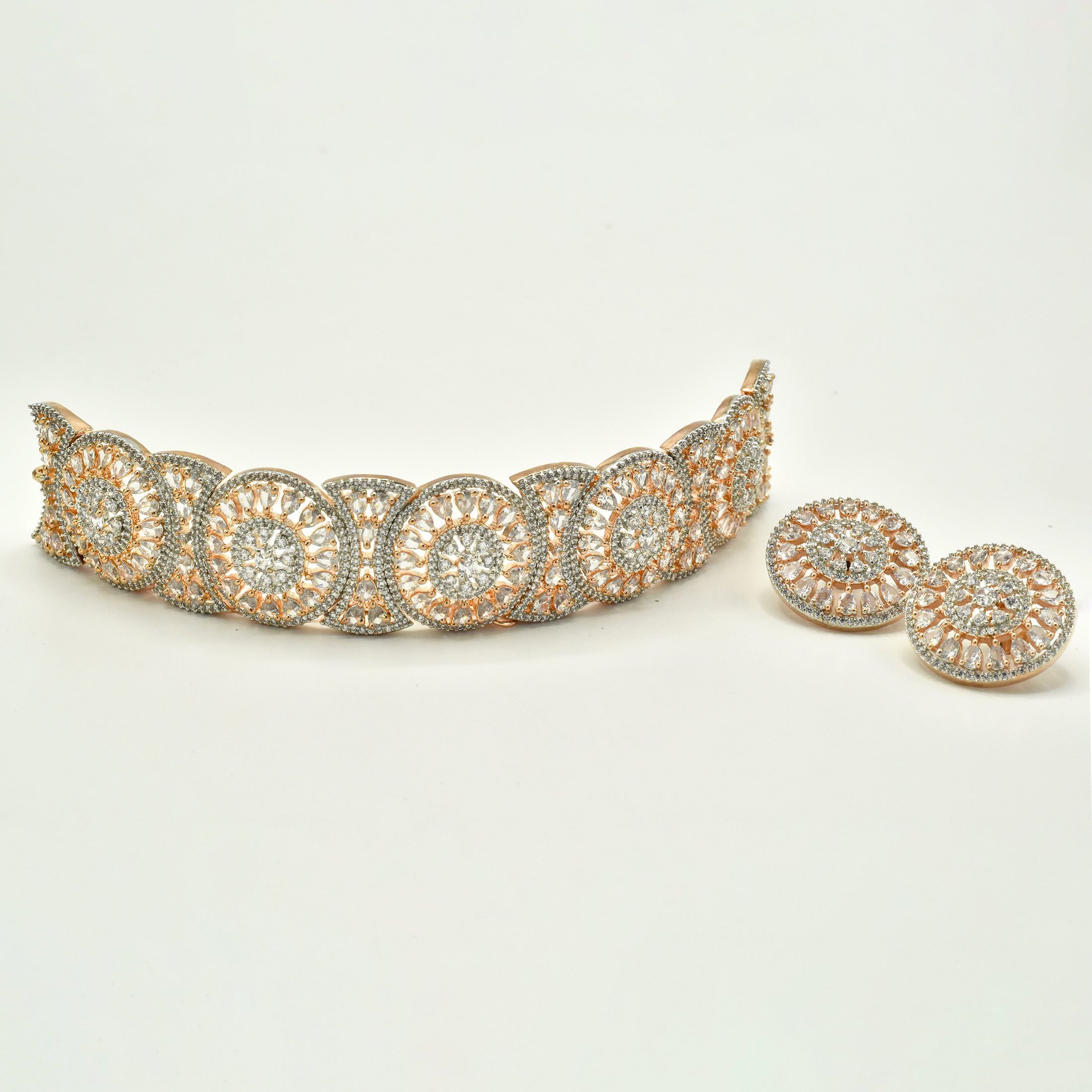 Nima Rose Gold Circular Statement Choker - The Pashm