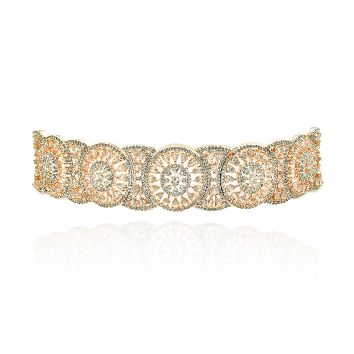 Nima Rose Gold Circular Statement Choker - The Pashm