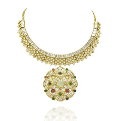 Aarika Multicolor Statement Pendant Necklace Set - The Pashm
