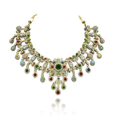 Suvasi Multicolor Studded Silver Antique Set - The Pashm