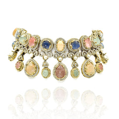 Rabani Pastel Multicolor Cabochon Choker - The pashm