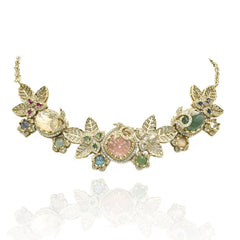 Verisha Gulnaar Blush Floral Stone Necklace - The Pashm