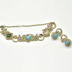Rajsi Turquoise Vine Garden Necklace Set - The Pashm