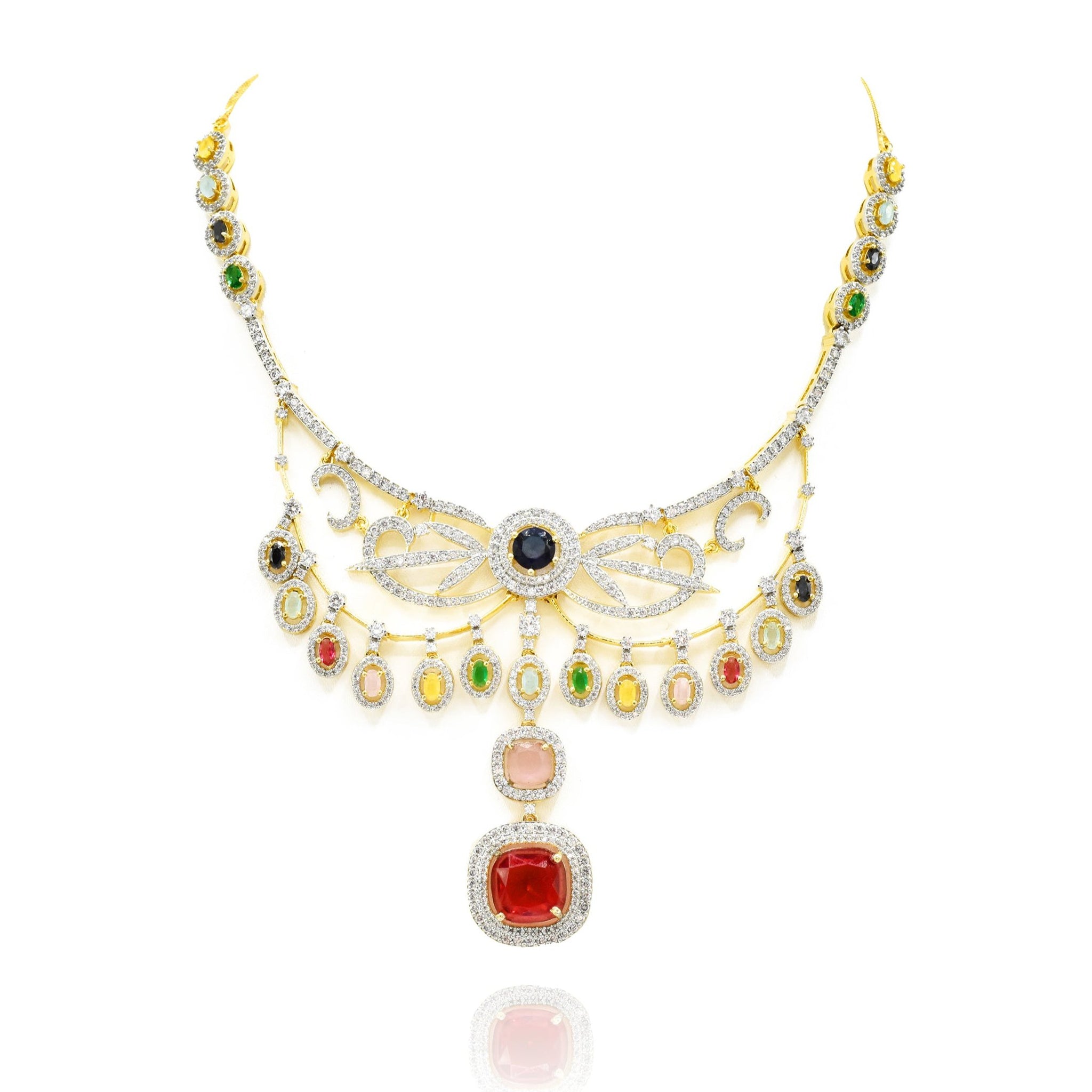 Margie Multicolor Studded Necklace - The Pashm