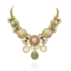 Vasaki Jewel Bloom Multicolor Cabochon Necklace Set - The Pashm