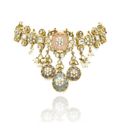 Mishthi Pastel Polki & Pearl Statement Choker - The pashm
