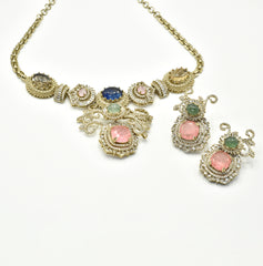 Chandrika Amber Garden Cabochon Statement Choker