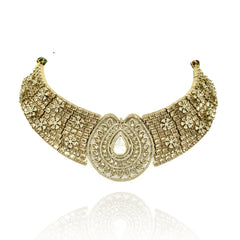Shazmeen Gold American Diamond & Kundan Statement Choker Set