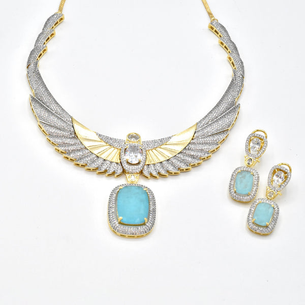 Tisha Studded Necklace Sky Blue - The Pashm