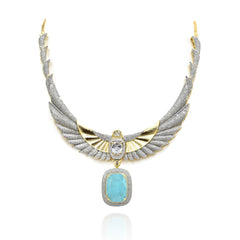 Tisha Studded Necklace Sky Blue - The Pashm