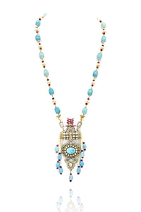 Barkha Sky Blue Necklace Set - the pashm