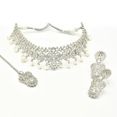 Zaeya Paisley Pearl Choker Set - The Pashm