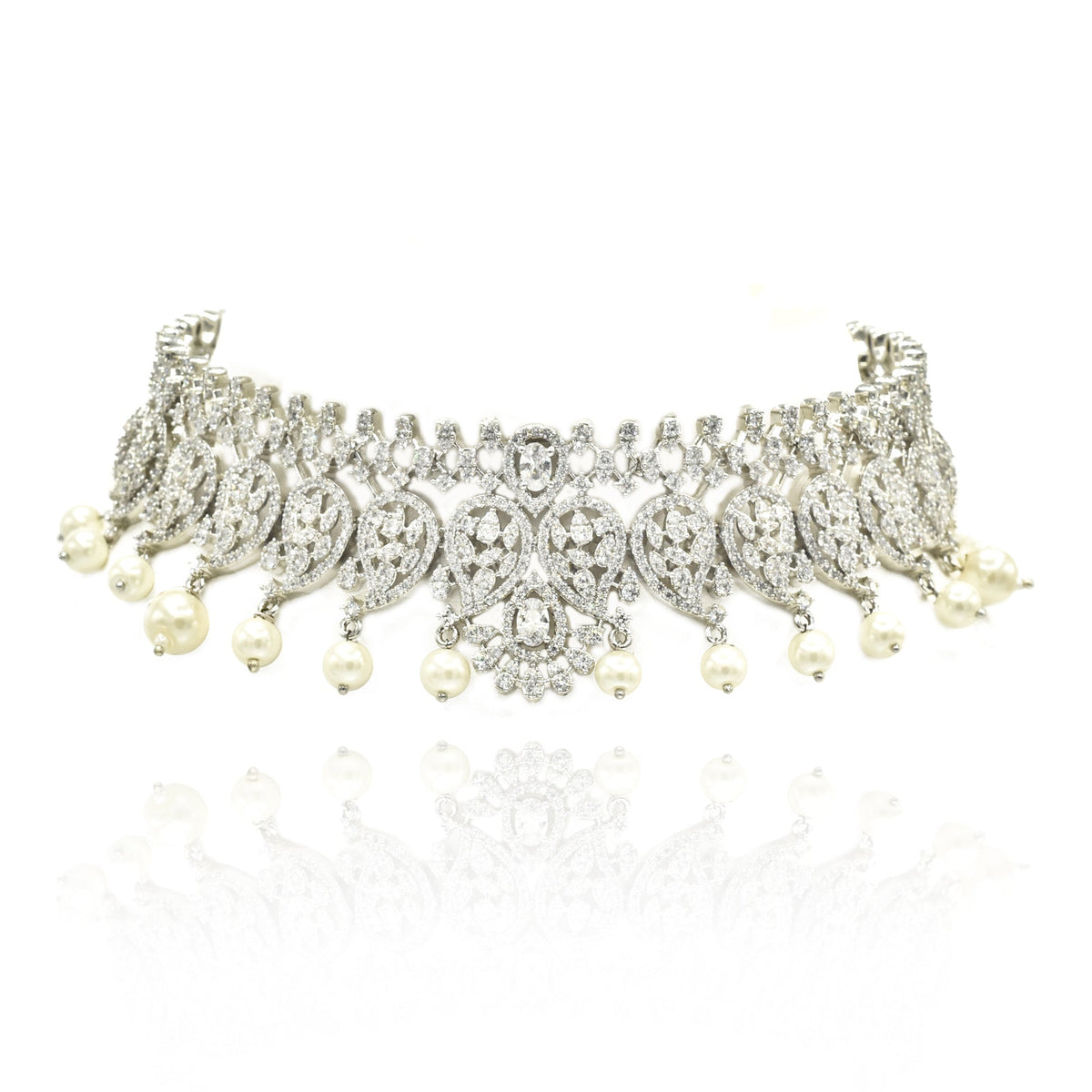 Zaeya Paisley Pearl Choker Set - The Pashm