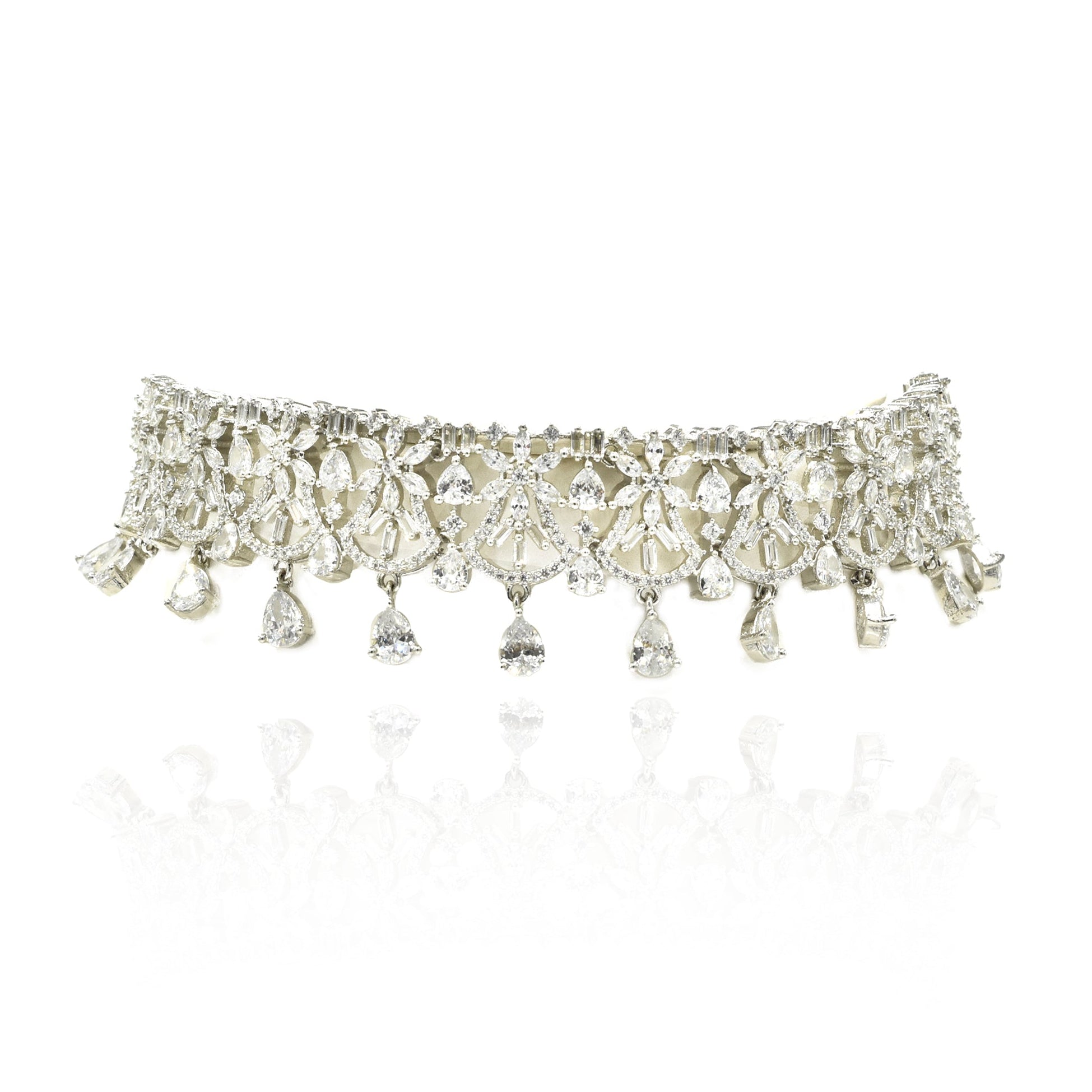 Siya Luxury American Diamond Choker Necklace - The pashm
