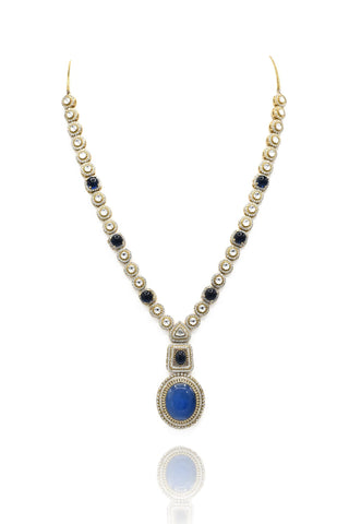 Celine Crystal Encrusted Necklace Blue - The Pashm