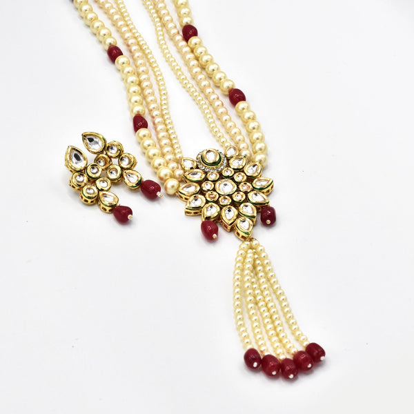 Hema Kundan Pearl Necklace Set - The Pashm