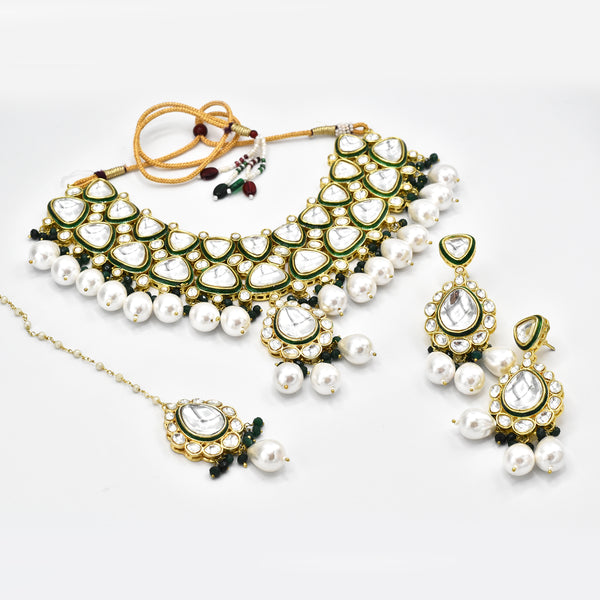 Aparna Kundan Necklace Pearl Drops Set