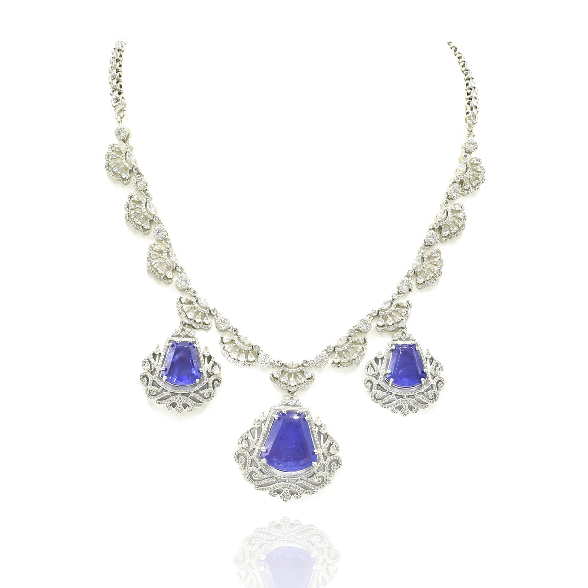 Watika Purple American Diamond Statement Necklace