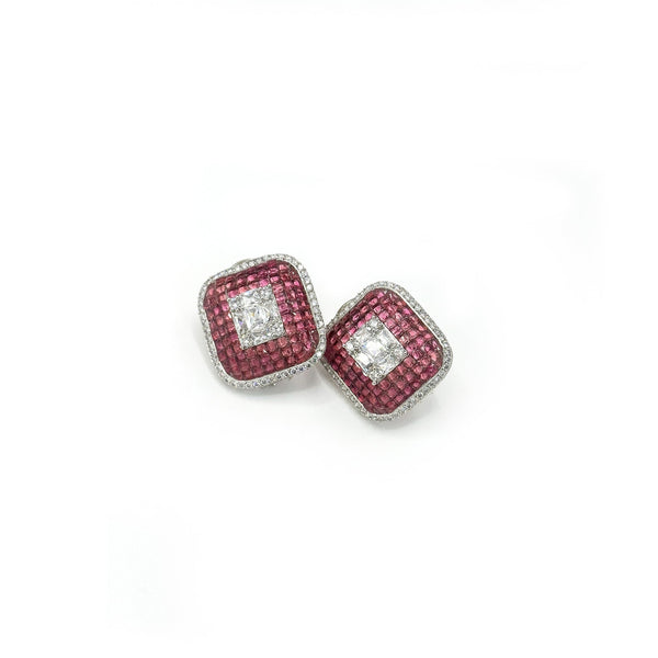 Anessa Studded Earrings Wine - The Pashm