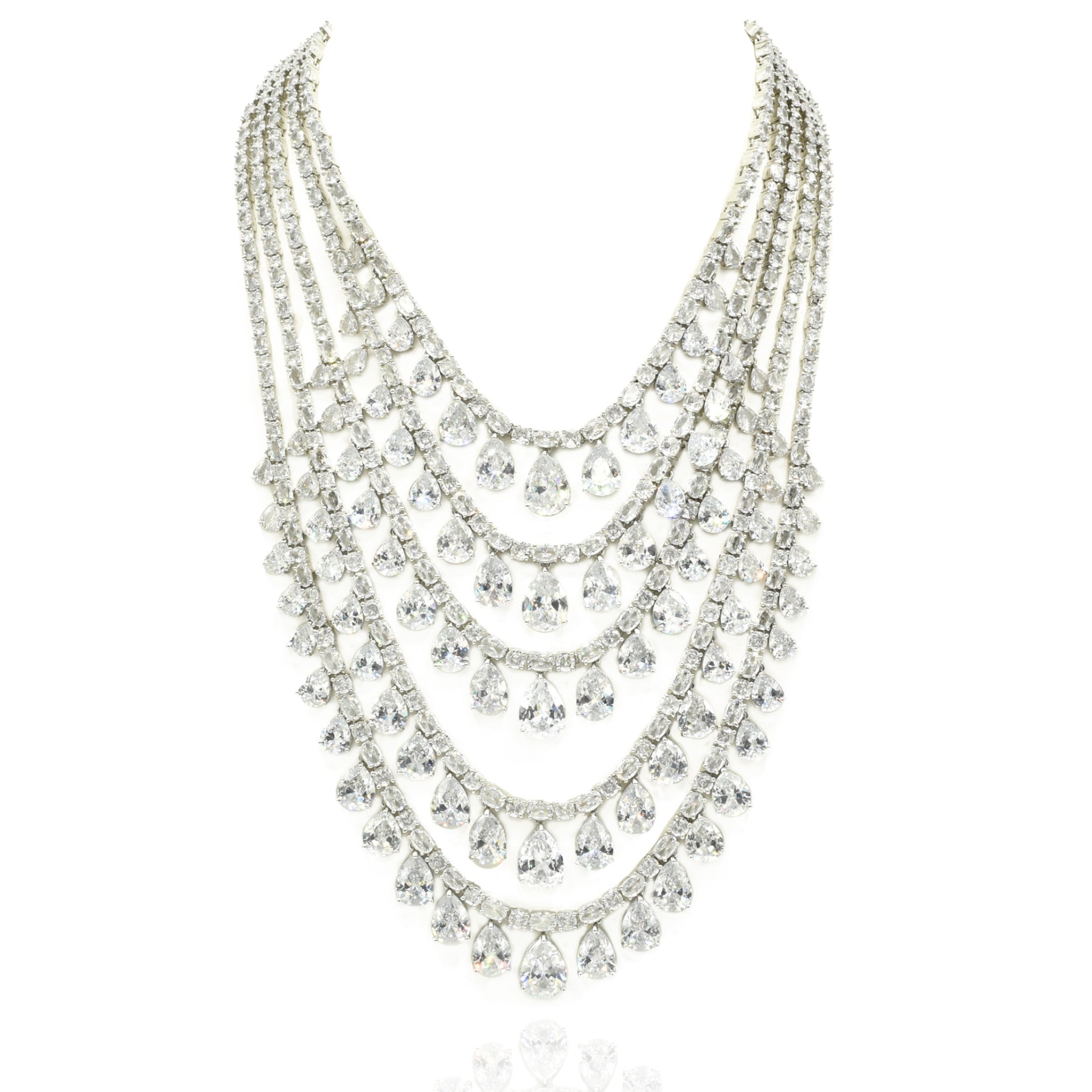 Zunaira American Diamond Layered Statement Necklace