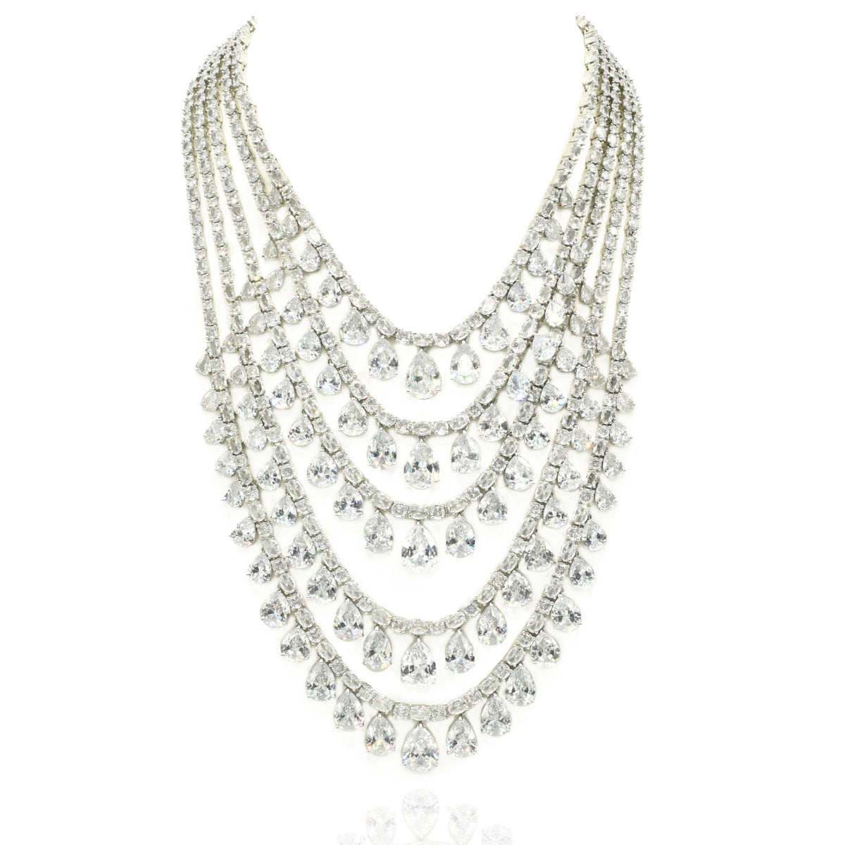 Zunaira American Diamond Layered Statement Necklace