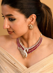 Indali Polki Peacock Necklace Set