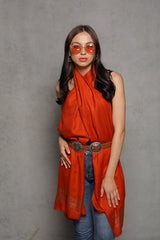 Burnt Orange Rhinestone Cashmere Wrap - The Pashm