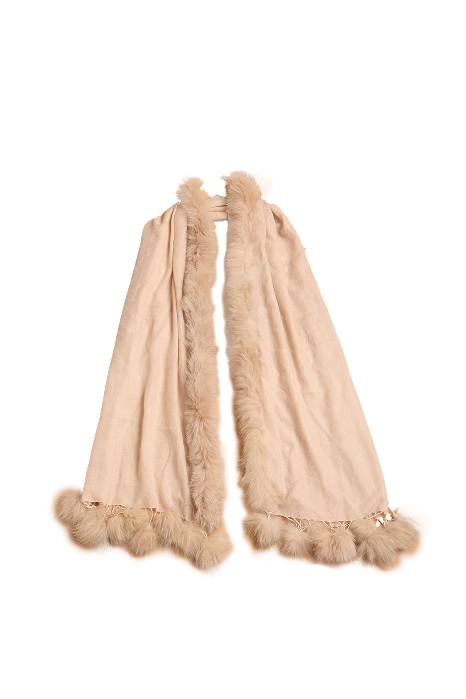 Faux fur Pompom Pashmina Shawl - The Pashm