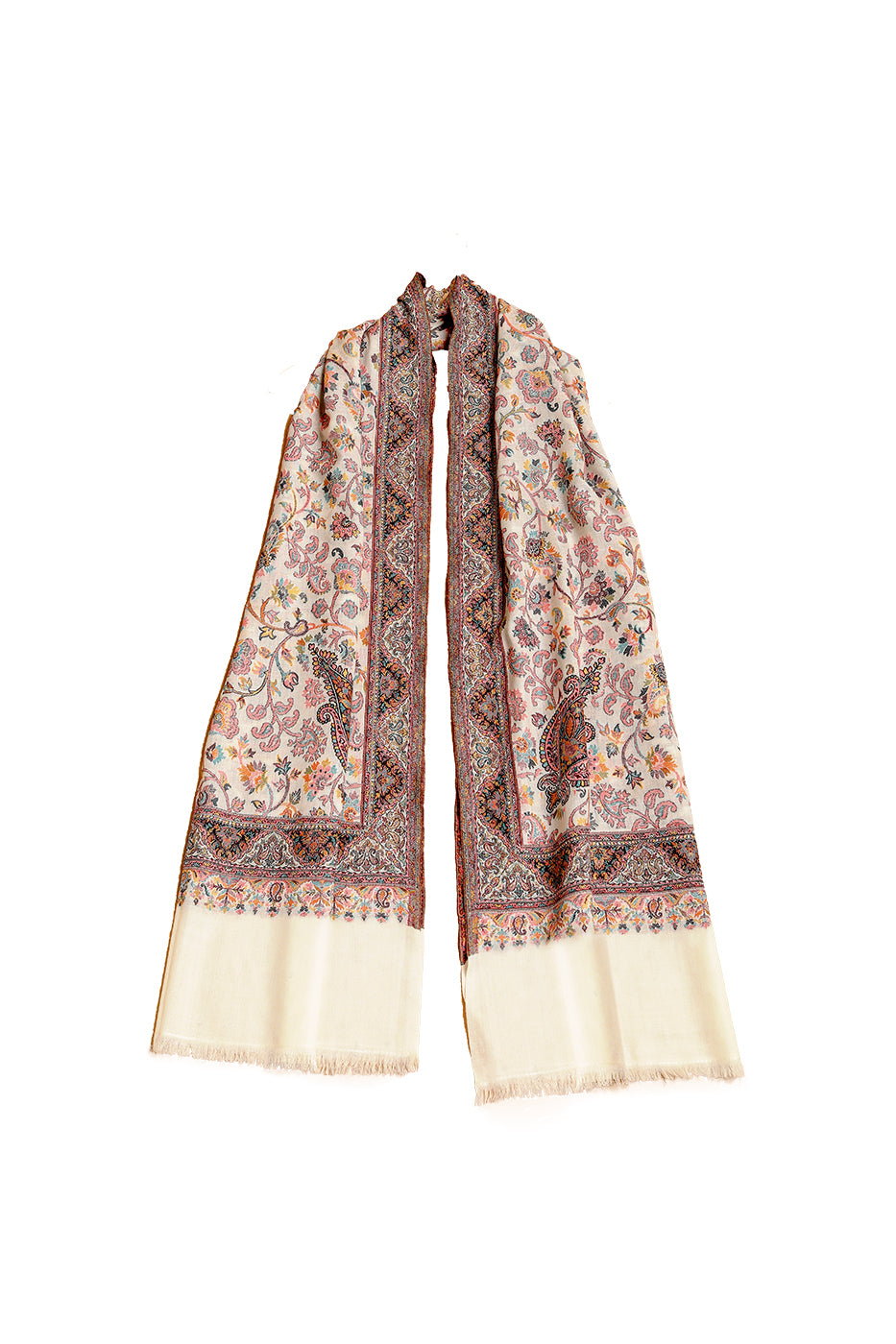 Floral Wavy Border Kani - The Pashm