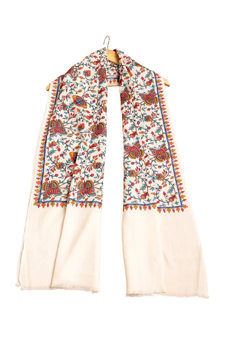 Butterfly Embroidery Pashmina Stole