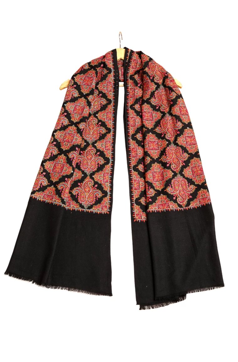 Diamond Paisley Sozni Pashmina Stole