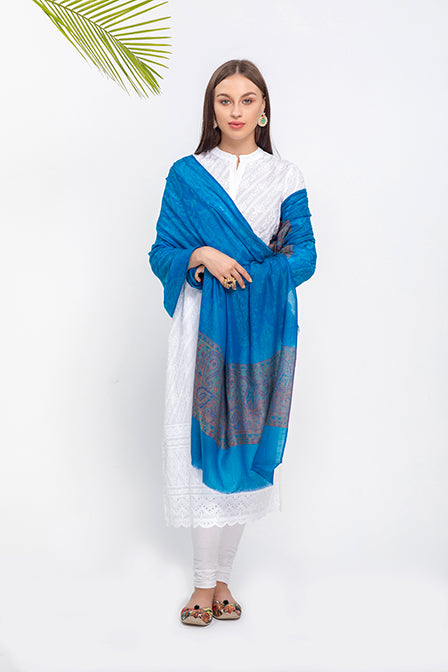 Paisley And Floral Kani Border Wrap - The Pashm