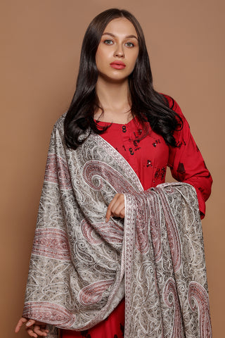 Large Paisley Embroidery Wrap - The Pashm