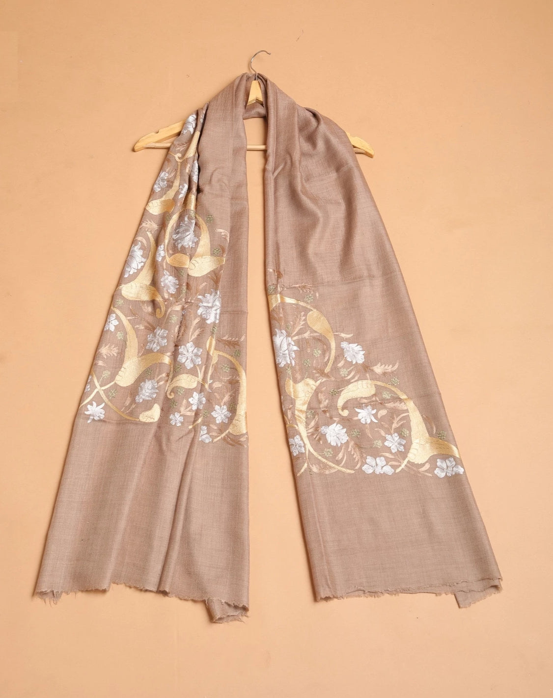 Corner Embroidered Cashmere Wrap - The Pashm