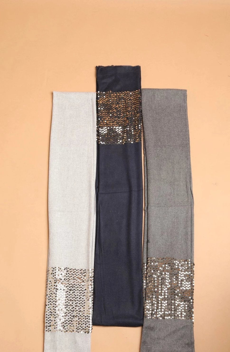 Sequin Border Pashmina Shawl - The Pashm